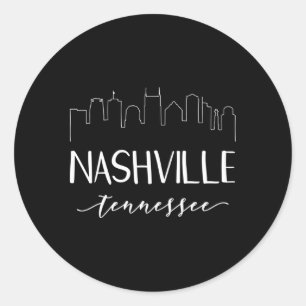 Nashville Tennessee Staat Calligraphy Runder Aufkleber