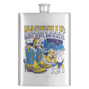 Nashville Tennessee Stiefel Beats und Beagles Flachmann