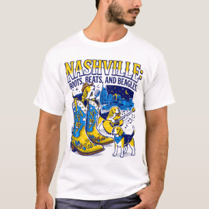 Nashville Tennessee Stiefel Beats und Beagles T-Shirt