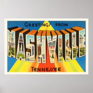 Nashville Tennessee TN Old Vintage Reise Souvenir Poster
