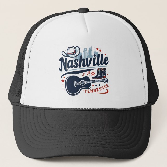 Nashville Tennessee Truckerkappe (Vorderseite)
