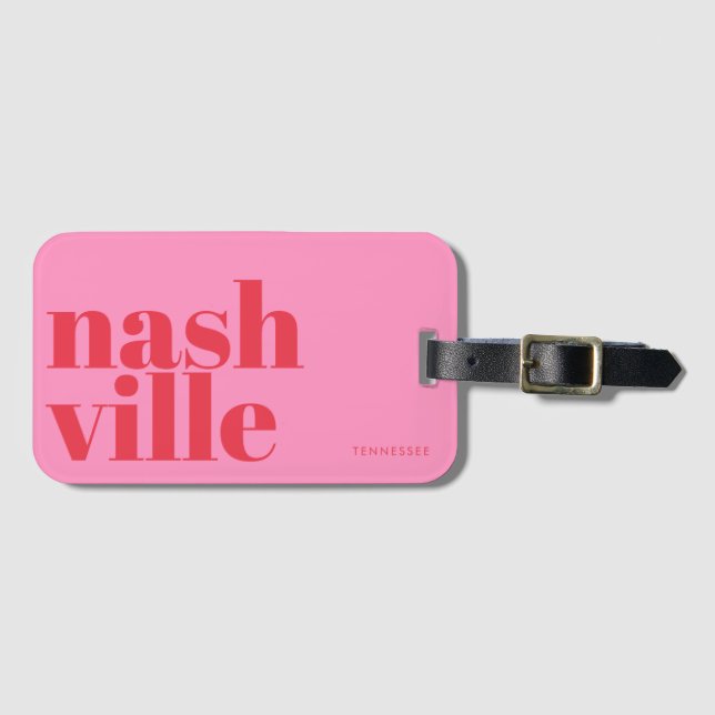 Nashville Tennessee Typografie  Gepäckanhänger (Vorderseite (Horizontal))