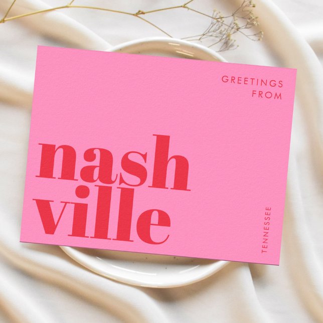 Nashville Tennessee typography Postcard Postkarte (Von Creator hochgeladen)