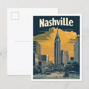 Nashville Tennessee US Vintage Travel Illustration Postkarte