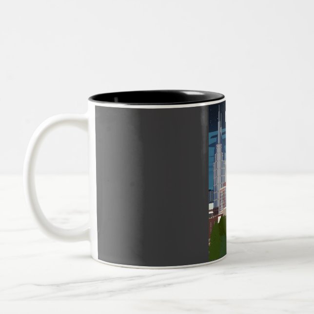 Nashville Tennessee Usa City Travel Poster Zweifarbige Tasse (Links)
