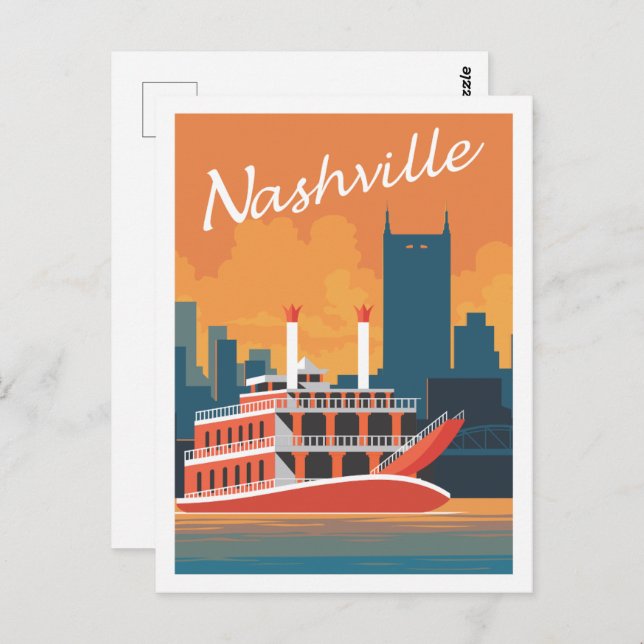 Nashville Tennessee USA Travel Place Illustration Postkarte (Vorne/Hinten)