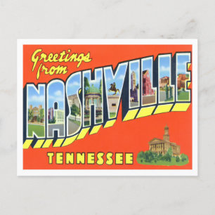 Nashville, Tennessee Vintag Big Letters Postcard Postkarte