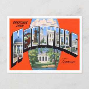 Nashville, Tennessee Vintage-Großbuchstaben-Postka Postkarte