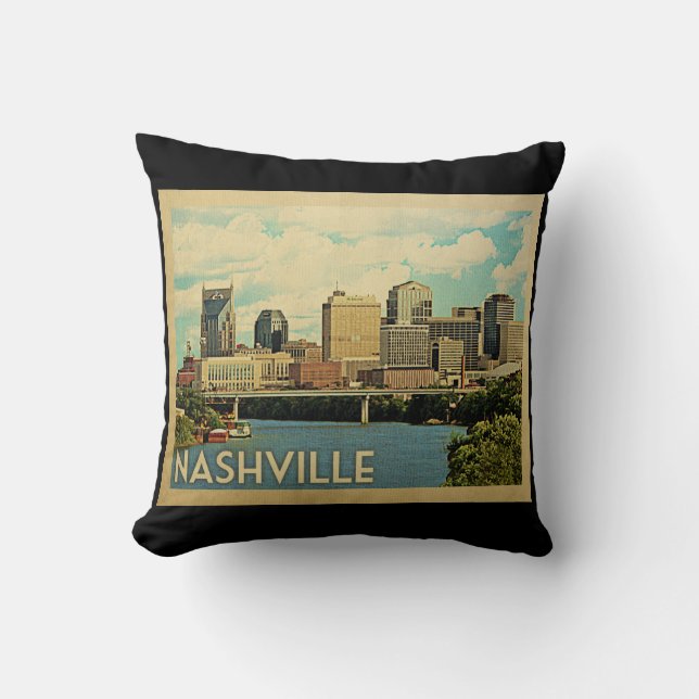Nashville Tennessee Vintage Reise Kissen (Vorderseite)