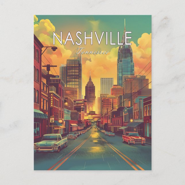 Nashville Tennessee Vintage Reise Postkarte (Vorderseite)