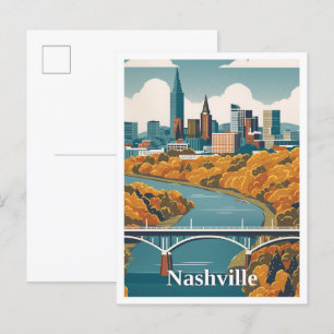 Nashville Tennessee Vintage-Reiseillustration Postkarte
