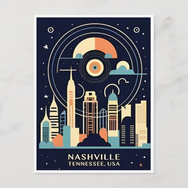 Nashville Tennessee Vintage Reiseziel Stadt Retro Postkarte