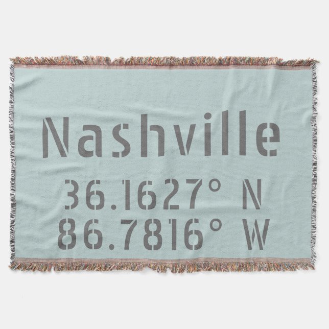 Nashville TN Latitude Longitude Decke (Vorderseite)