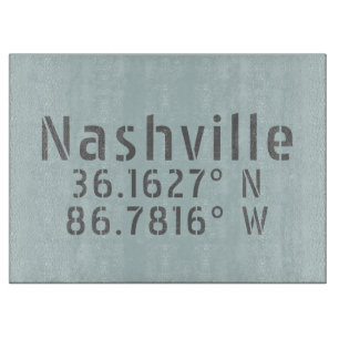 Nashville TN Latitude Longitude Schneidebrett