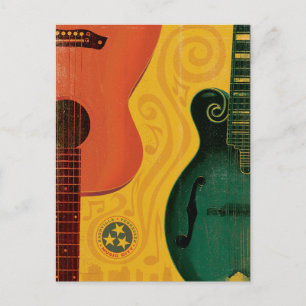 Nashville, TN - Mandoline Gitarre Postkarte