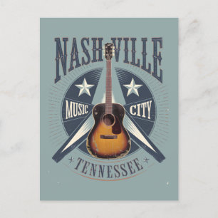 Nashville, TN - Music City USA Feiertagspostkarte