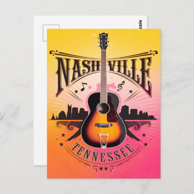Nashville, TN - Music City USA Postkarte (Vorne/Hinten)