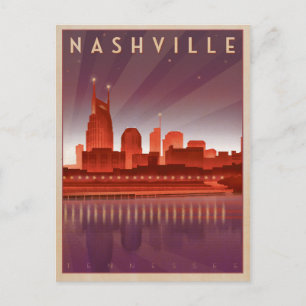 Nashville, TN - Nachthimmelspanne Postkarte