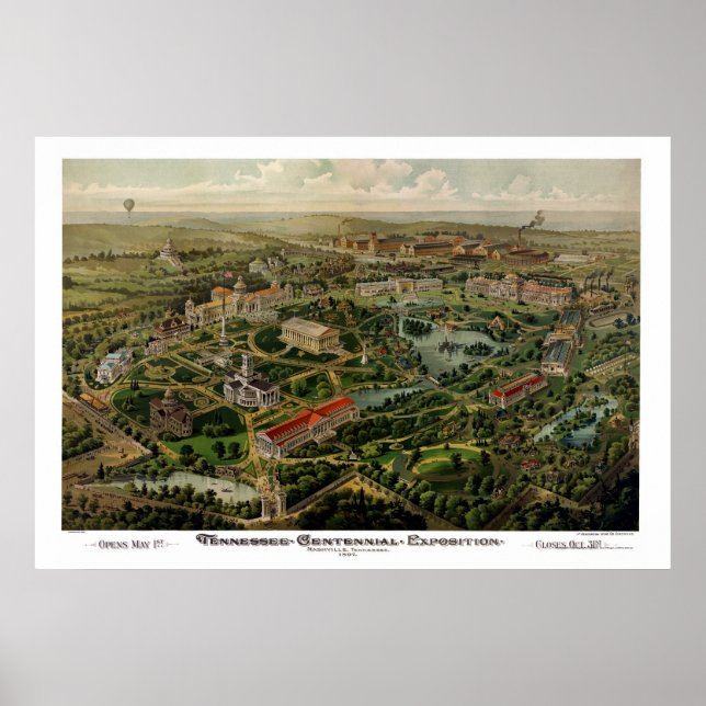 Nashville, TN Panoramic Map - 1897 Poster (Vorne)
