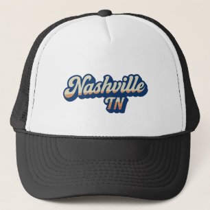 Nashville TN Retro-Sonnenuntergangs-Schrift-Design Truckerkappe