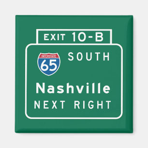 Nashville, TN Road Sign Magnet