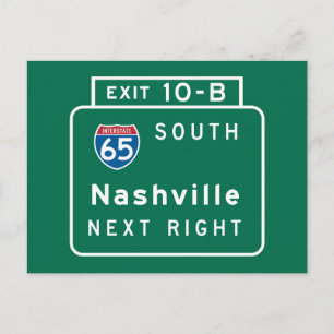 Nashville, TN Road Sign Postkarte