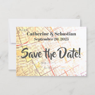 Nashville, TN Vintag Map Save The Date