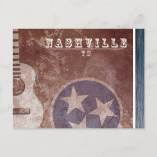 Nashville, TN Vintage Flag-Gitarre Postcard Postkarte