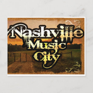 Nashville, TN Vintage Music City Kassette Postkart Postkarte