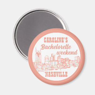 Nashville Toile Junggesellinnenabschied Korallenro Magnet