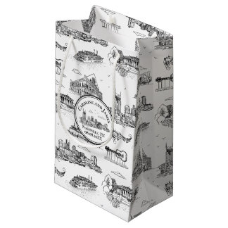 Nashville Toile Schwarz und Weiß Kleine Geschenktüte