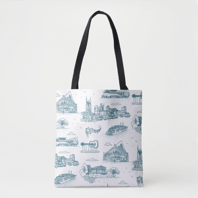 Nashville Toile Twilight auf Weiß (Vorderseite)