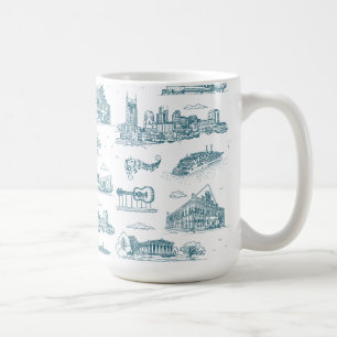 Nashville Toile Twilight auf Weiß Kaffeetasse