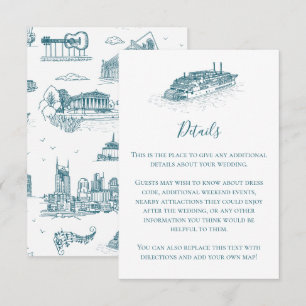 Nashville Toile Twilight auf weißer Umschlagkarte Mitteilungskarte