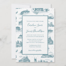 Nashville Toile Twilight Blau auf Weiß