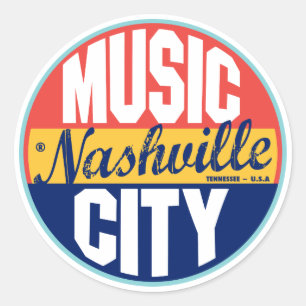 Nashville Vintage Label Runder Aufkleber