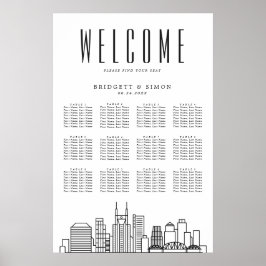 Nashville Wedding | 12 Tabelle Seating Chart Poster