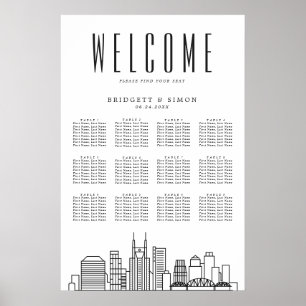 Nashville Wedding 12 Tabelle Seating Chart Poster