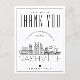 Nashville Wedding | Danke, dass du gekommen bist! Postkarte