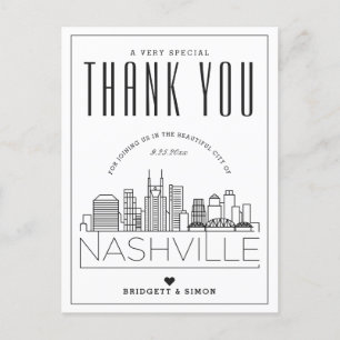 Nashville Wedding   Danke, dass du gekommen bist!  Postkarte