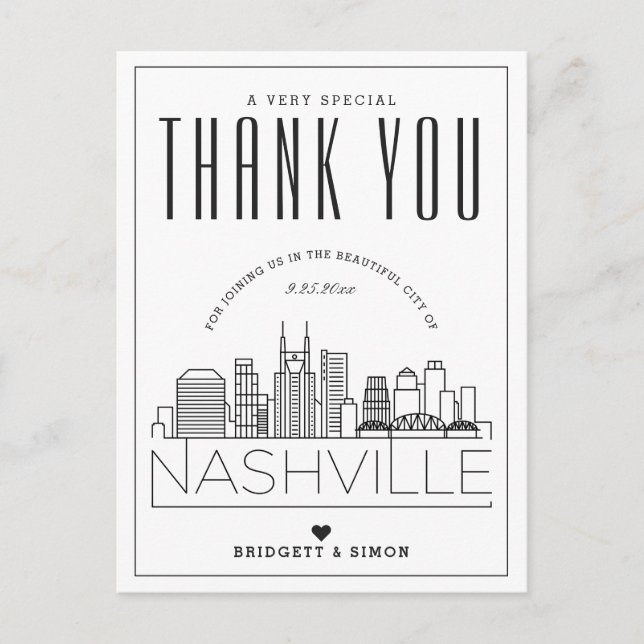 Nashville Wedding | Danke, dass du gekommen bist!  Postkarte (Vorderseite)