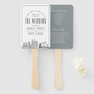 Nashville Wedding Hochzeitsprogramm Hand Fan Fächer