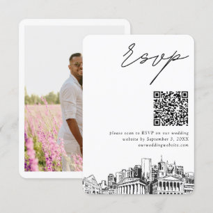 Nashville Wedding RSVP QR Code Small Begleitkarte
