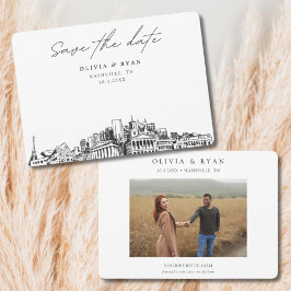 Nashville Wedding Skyline Save the Date Einladung