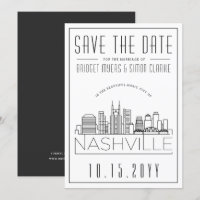 Nashville Wedding | Stilisierte Skyline Save the D