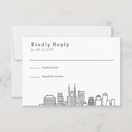 Nashville Wedding | Stilisierte Skyline-UAWG RSVP Karte