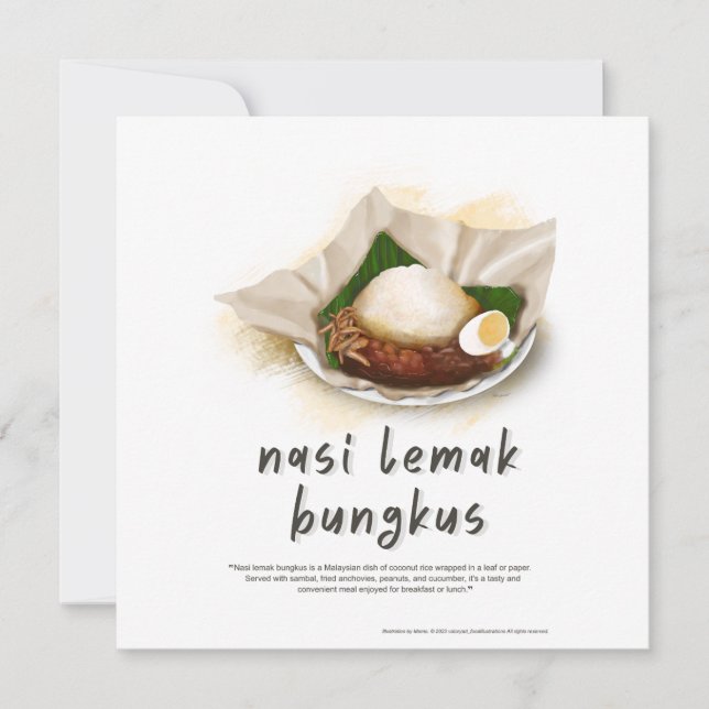 Nasi Lemak Bungkus Malaysia Feiertagskarte (Vorderseite)