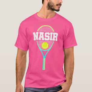 Nasir Name Tennis Player Boys Ball und Racket Spor T-Shirt