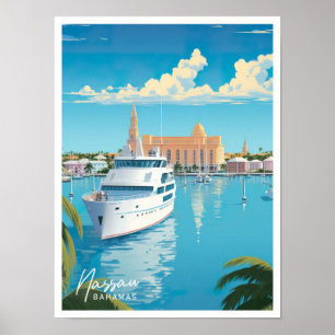 Nassau Bahamas Art Vintage Reise Poster
