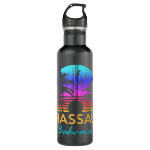 Nassau Bahamas Beach Trip Retro Sunset Summer Vibe Edelstahlflasche